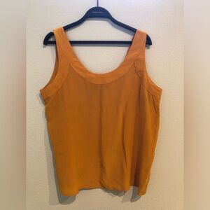 Charter Club Women's Sleeveless Mustard Tank Top 100% silk